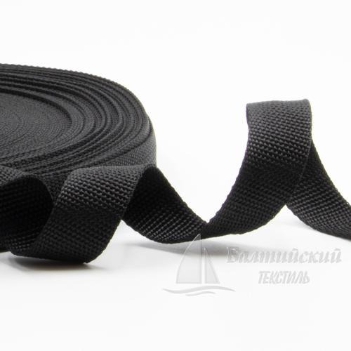 Тесьма стропольная 25мм 10,5г черная РБ Тесьма стропольная 25мм 10,5г черная РБ