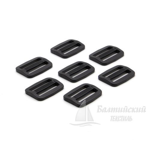 Пряжка 2 щели 25мм черная БТ (POM)