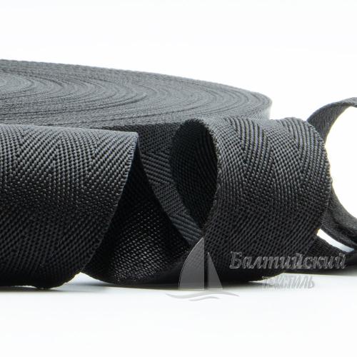 Тесьма стропольная 38мм 15,9г ёлочка черная