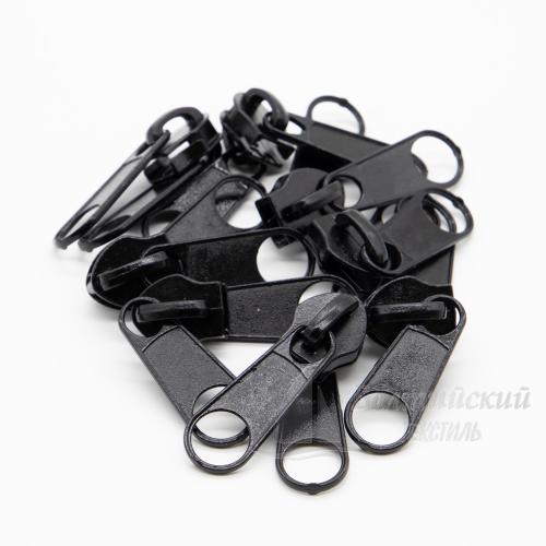 Бегунок для витой молнии Т10 (2 языка) галантерейный черный БТ Бегунок для витой молнии Т10 (2 языка) галантерейный черный БТ