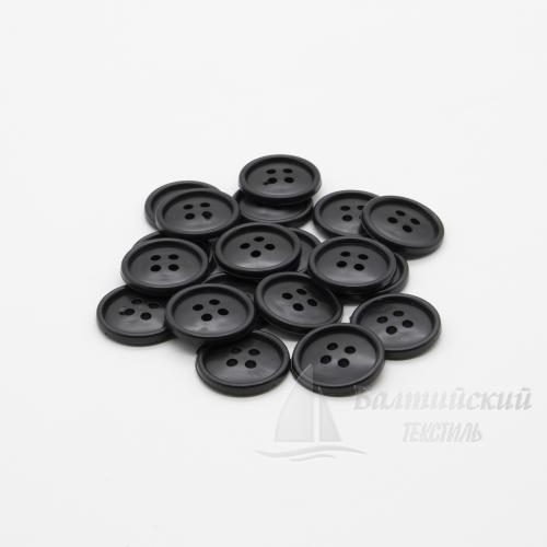 Пуговицы 20мм 4-х пр. черные (полистирол)