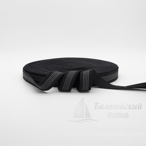 Резинка тканая 25мм с латексом черная Резинка тканая 25мм с латексом черная