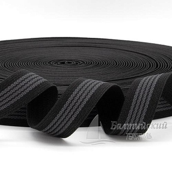 Резинка тканая 25мм с латексом черная. Цена от 23,37 р. в Казани