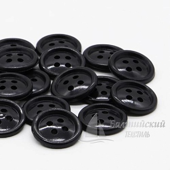 Пуговицы 17мм 4-х пр. черные (полистирол). Цена от 0,29 р. в Казани